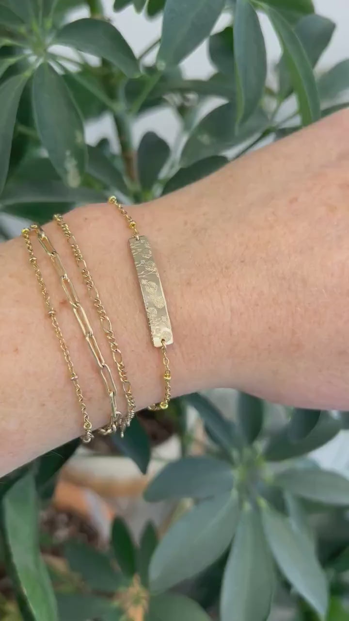 Load and play video in Gallery viewer, Birth Flower Bar Bracelet
