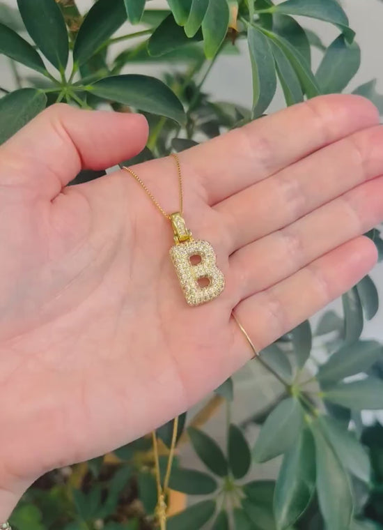 Sparkly Bubble Letter Necklace