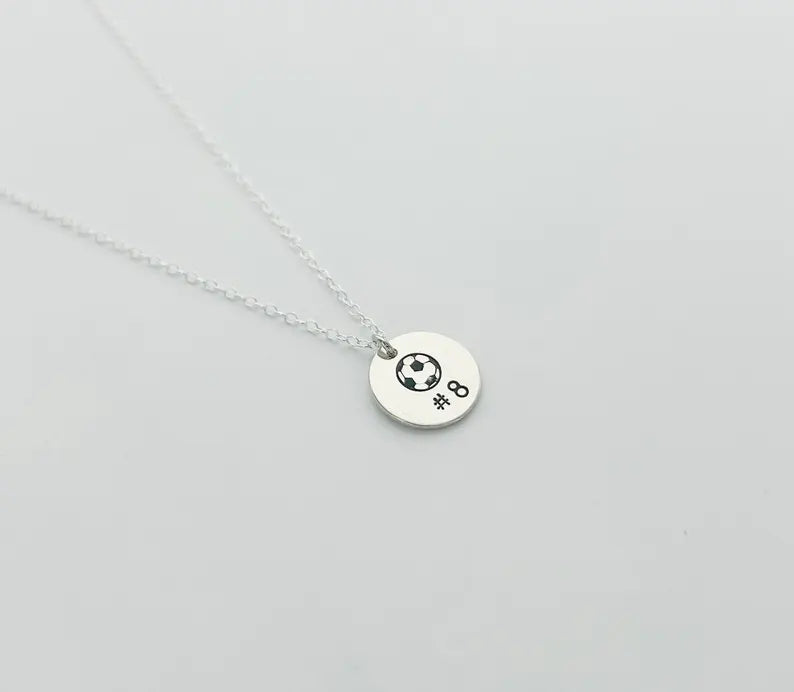 Soccer Ball Disk Necklace
