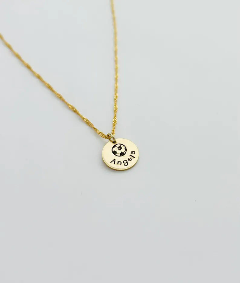 Soccer Ball Disk Necklace