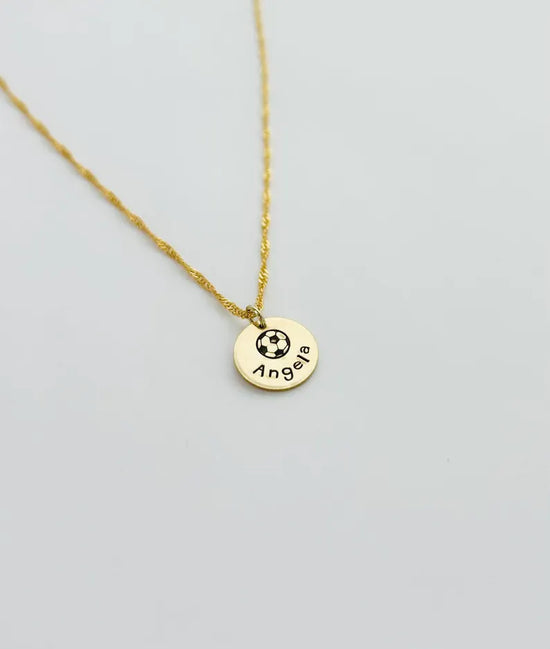 Soccer Ball Disk Necklace