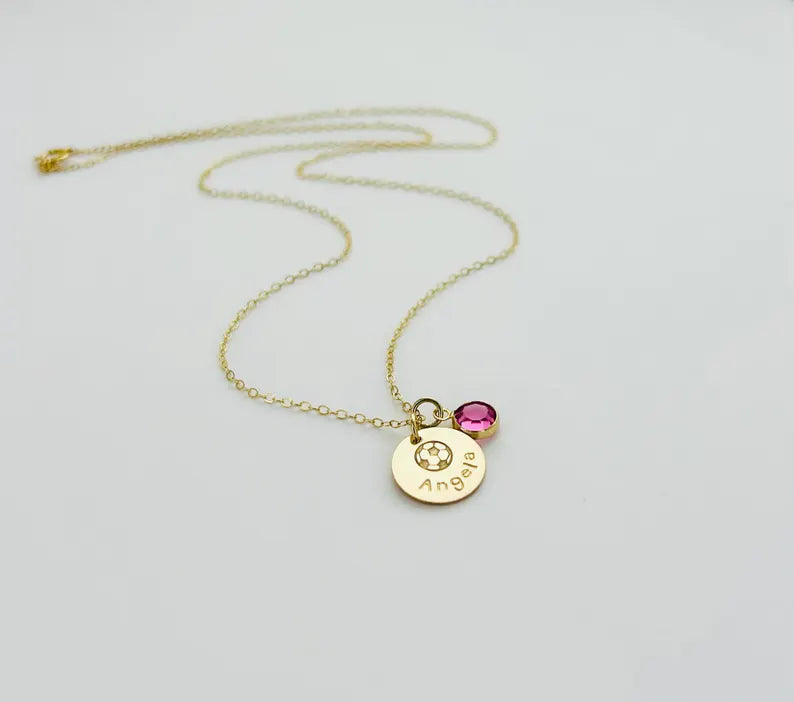 Soccer Ball Disk Necklace