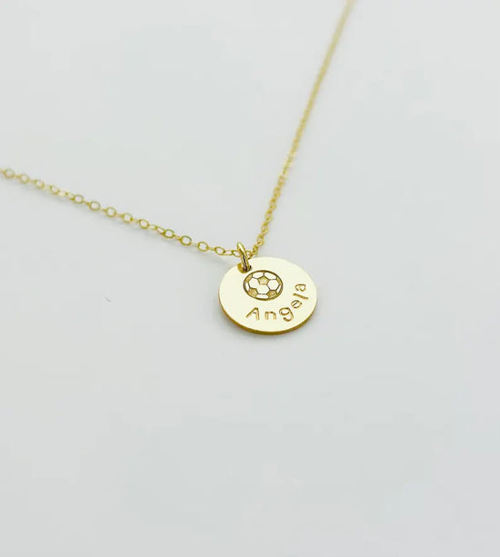 Soccer Ball Disk Necklace