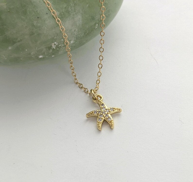 Crystal Starfish Necklace