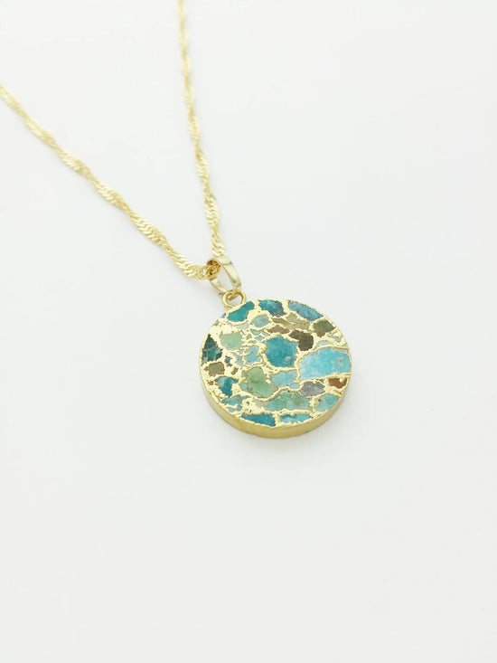 Turquoise Disk Necklace