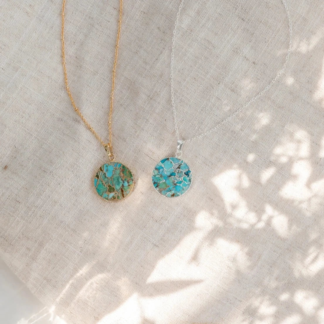 Turquoise Disk Necklace