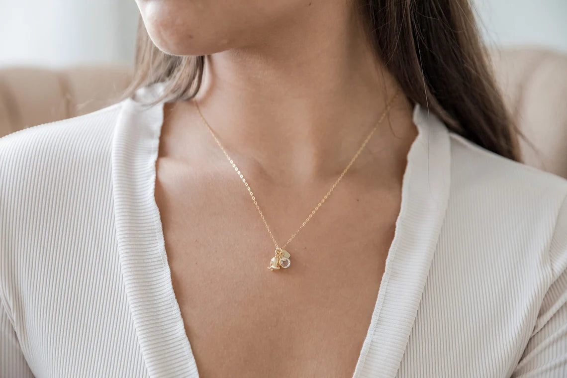 Teeny Chick Personalized Charm Necklace